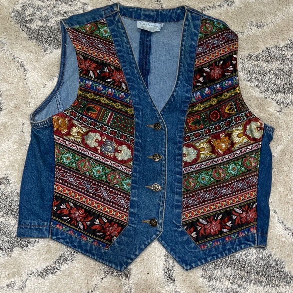 Vintage Pierre Cardin Floral boho  Vest XL